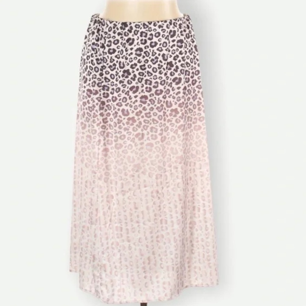 Satin ombre midi skirt